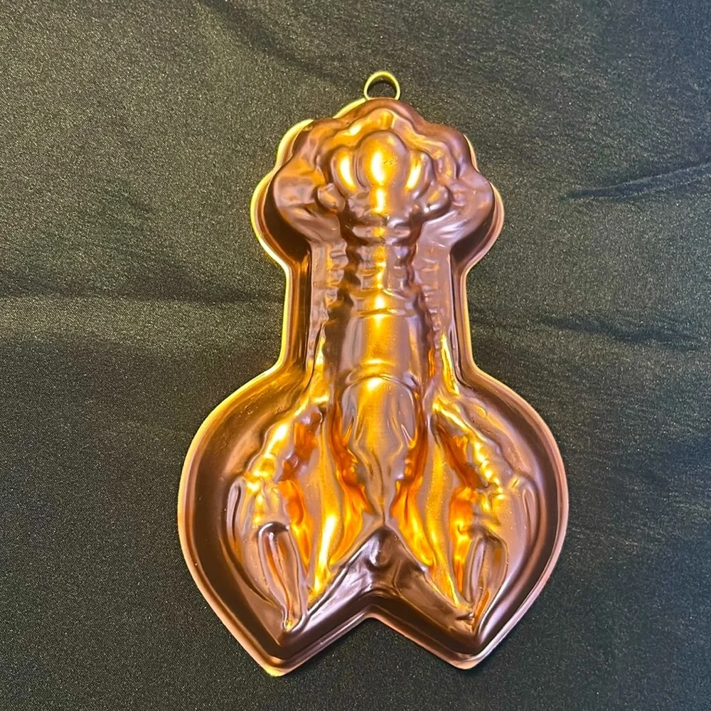 Vintage Gold Metallic Lobster Mold by Vintage